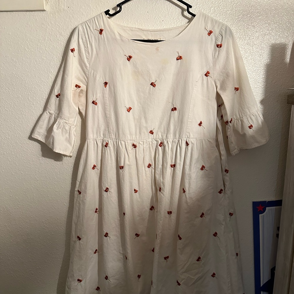 tea a rose midi white flower dress